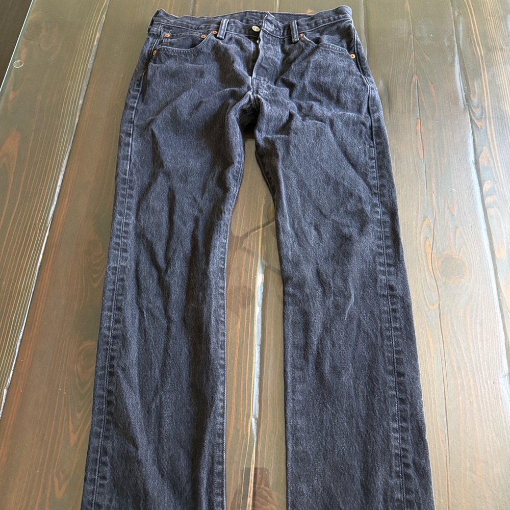 Levi's Dark Gray Straight Jeans for Men 501